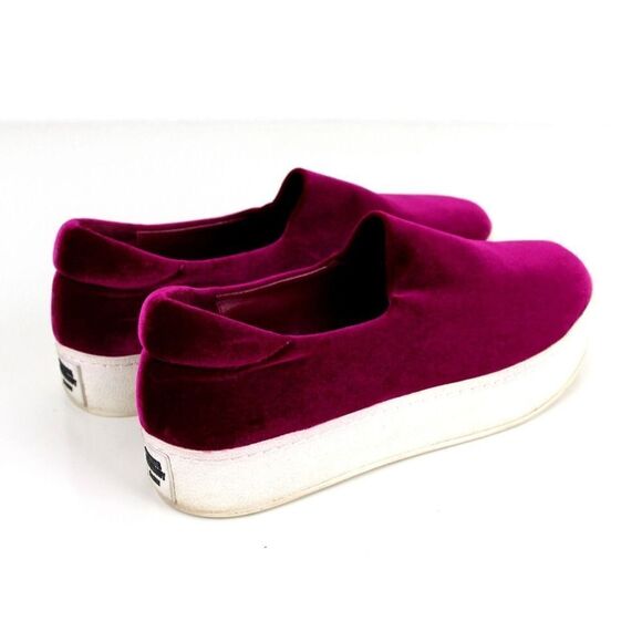Opening Ceremony BURGUNDY VELOUR COMFORTABLE LOAFER ROUND TOE WEDGE SHOES Sz 39 - Picture 4 of 10